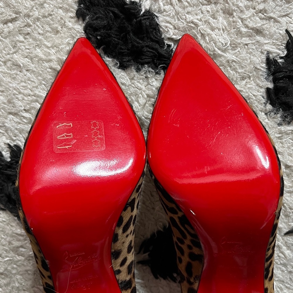 ❌SOLD❌Christian Louboutin size 37 so Kate 120 pumps pony hair leopard black - Picture 8 of 11